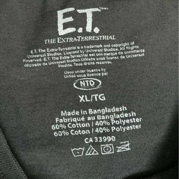 E.T. the Extra Terrestrial Phone Home Double Sided Black Graphic T-Shirt - Picture 3 of 3